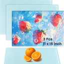 3Pcs 15"x11" Sublimation Cutting Board Blanks, Textured Tempered Glass Cutting Board Blanks, Anti Slip Sublimation Glass Photo Picture Frame for Gifts Kitchen Decor, Individual Package