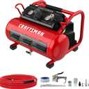CRAFTSMAN Air Compressor, 2 Gallon Portable Air Compressor 1/3HP Max 125 PSI Oil-Free Light Weight with 10 PCS Accessory Kit