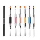 Dual-Ended Polygel Brush & Picker Brush, 2 IN 1 Design Poly Gel Nail Art Brushes Tool, Stainless Steel Manicure Spatula Builder for PolyGel UV Acrylic Nails Extension (6pcs)