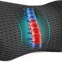 Lumbar Support Pillow for Office Chair Car Back Support Pillow, Memory Foam Gaming Chair Desk Chair Back Cushion for Lower Back Pain Relief, Ergonomic Back Rest (Lower Back Support/Grey)