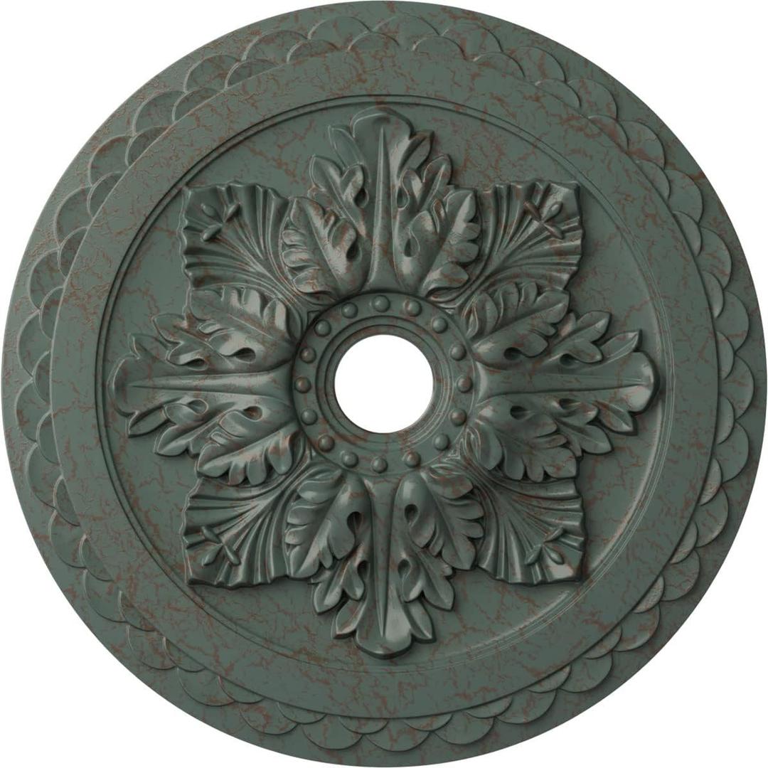 Ekena Millwork CM23BOCBC Bordeaux Deluxe Ceiling Medallion, 23 5/8 OD x 3" ID x 2" P, Cloud Burst Crackle