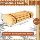 2 Pack Bamboo Headrest Pillow Natural Sauna Neck Rest Handmade Wood Pillows Chinese Style Household Spa Steam Saunas Rooms Breathable Hollow Pillow for Saunas backrest Accessories Home Spa
