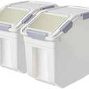 CITY BABY 2 Pack Airtight Flour Storage Container With Scoop,Dry Food, Sugar, Baking Supplies,Rice Container Set -BPA Free- Pet Food Storage Container,Dog Cat Birds Food Bin(20 lb)