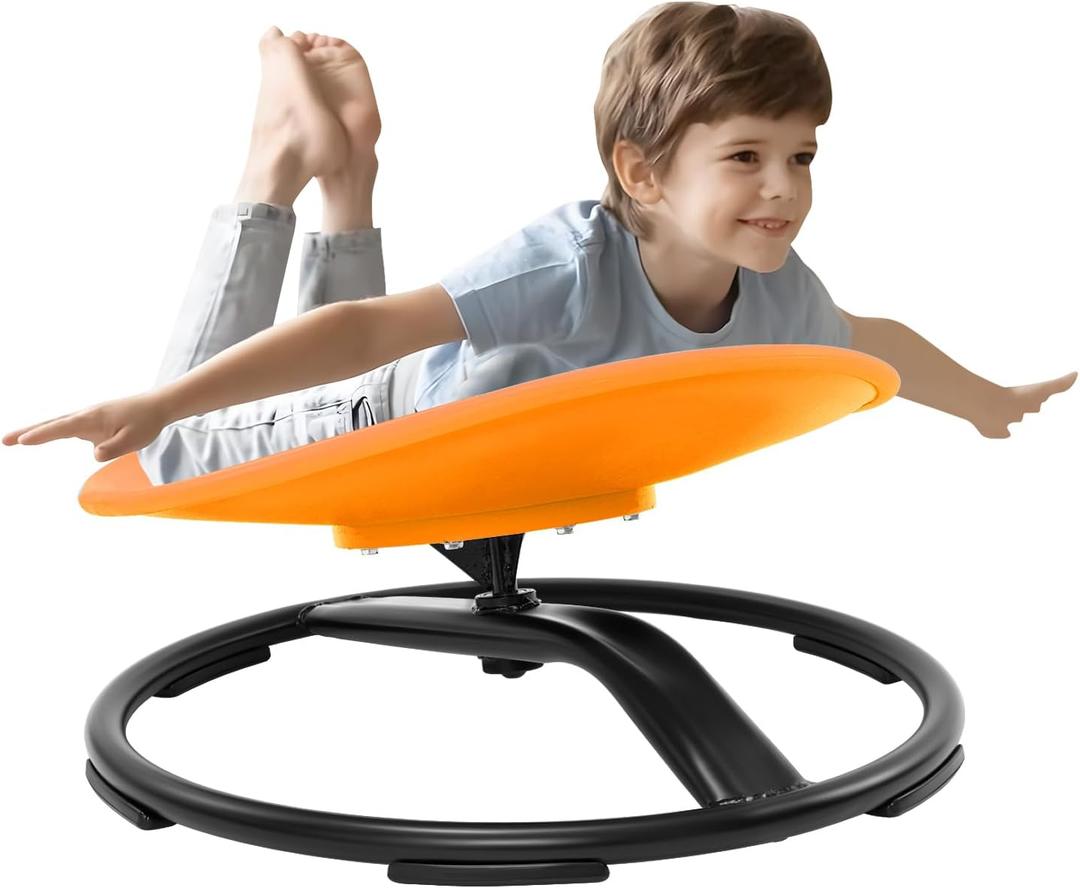 Zhenx Spinning Chair for Autistic Kids (3-18 Years), Sensory Swivel Chair for Teens with ADHD/Autism  2119 Inch 220LBS Weight Capacity Seat  Sit and Spin Calming Toy for Body Balance (Orange)