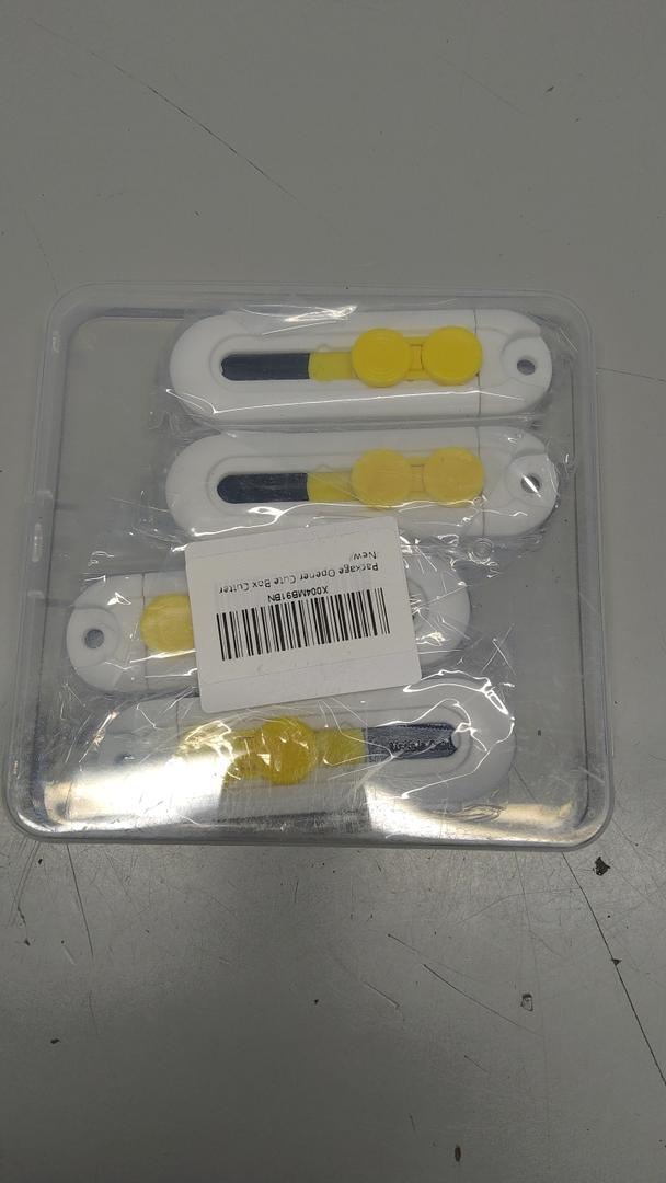 4 Pack Mini Box Cutter Opener – Retractable Utility Knife with Safety Lock TeflonCoated Blade Magnetic Back Keychain Hole – Letter Opener, Envelope Slitter, Home Office Supplies for Cardboard Package