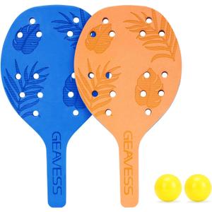 Foam Beach Tennis Racket Set, Beach Paddle Game Set, EVA Memory Foam Racket for Kids, Junior, Adult
