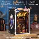 ISSEVE Book Nook Kit, DIY Miniature House Kit for Adults Teen Beginners, Dollhouse Mini Booknook Kits, Tiny House Bookshelf Decoration, 3D Wooden Puzzles Crafts Gifts (Magic Book House)