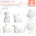 Nuenen 8 Pcs Easter Bunny Decorations Mini Ceramic Rabbit Figurine Decor Vintage Bunny Figurine 3.5 Inch Spring Easter Porcelain Modern Home Decor for Living Room, Bedroom, Office Desktop(White)