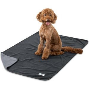 PetAmi Waterproof Pet Blanket Dog Bed Couch Cover for Furniture, Reversible Washable Soft Fleece (Large (40x60), Gray/Light Gray)