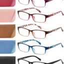 JOLISU Reading Glasses for Women: 5 Pack Blue Light Blocking Readers for Small Face, Lightweight Spring Hinge Anti-Glare