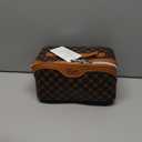 BOYATU Travel Makeup Bag Cosmetic Bags for Women: 3 Pcs Set Large Portable Make up Bag with Handle - Vegan Leather Toiletry Bags with Compartments - Makeup Organizer for Travel Essentials(A-1-Coffee)