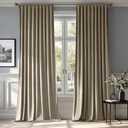 MIULEE Taupe Velvet Curtains 84 inches 2 Panels - Luxury Room Darkening Window Drapes for Bedroom Living Room Thermal Insulated Super Soft Blackout, Back Tab Rod Pocket Pinch Pleated, W52 x L84