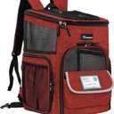PetAmi Dog Backpack Carrier, Airline Approved Cat Backpacks for Carrying Small Large Cats, Pet Carrier Back Pack, Ventilated Soft Sided for Travel, Hiking, Camping, Max 18 lbs, Red (One Size)
