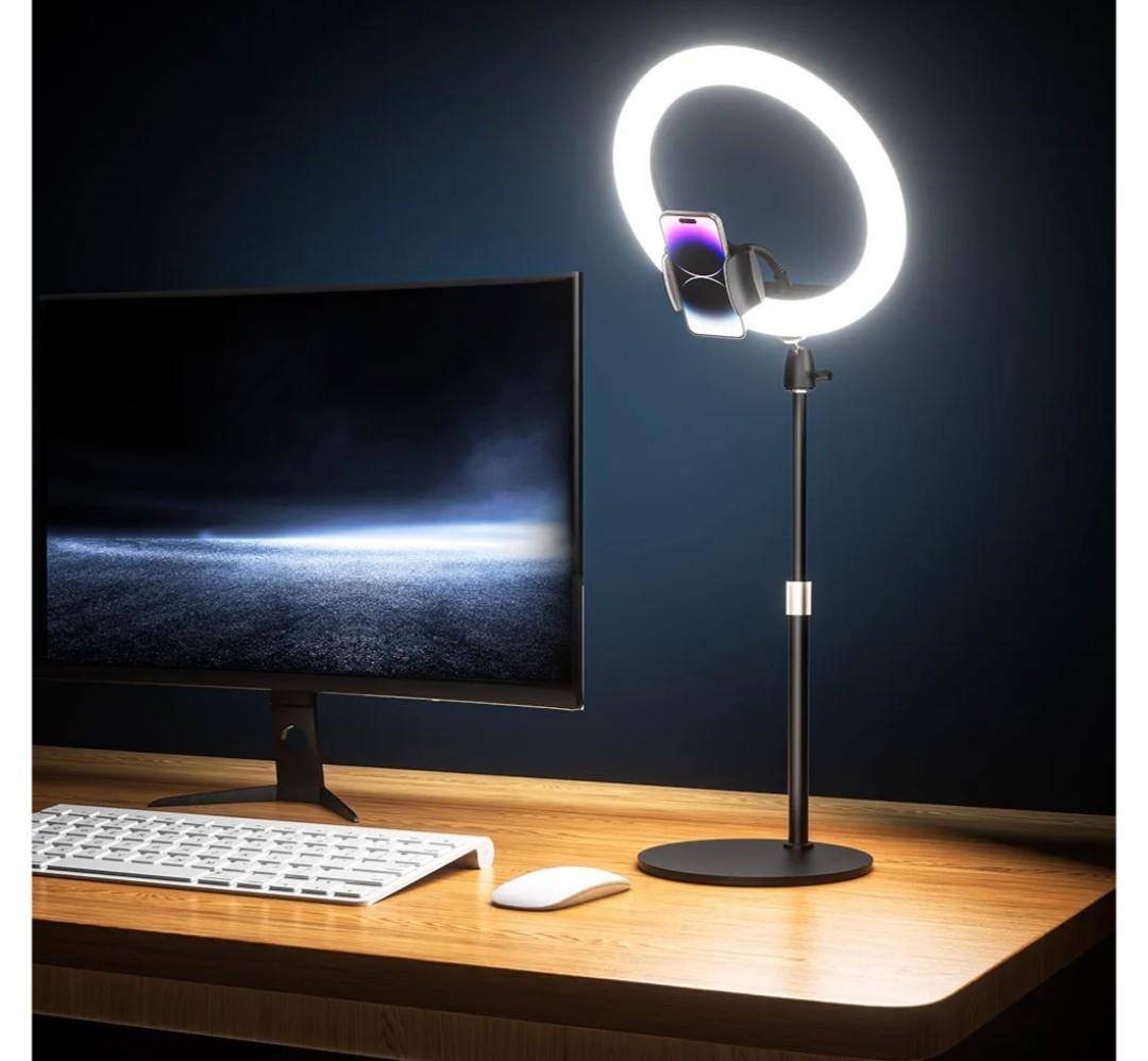 UBeesize 12" Desk Ring Light with Stand & Phone Holder - Adjustable Studio Light for Photography，Zoom Meetings, YouTube, TikTok, Live Streaming