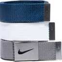 Nike Men's 3 Pack Golf Web Belt, White/Gray/Navy, One Size