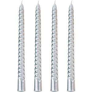 Taper Candles,10 inch-Set of 4 Metal StyleTapered Candles, Long Candle,Tall Candlesticks, Long Candle Sticks,Spiral Taper Candle,Home Dinner, Party, Wedding, Halloween (4, Silver, 10 inch)