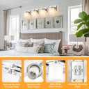 1 Light Modern Bathroom Light Fixtures Over Mirror, Chrome Vanity Lights for Bathroom Wall Sconces with Milky White Glass Shades, E26 Socket (Bulbs Not Included)