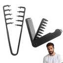 Texture Comb Men, 2 PCS Volume Texturizing Comb for Men, Create Fluffy Texture & Clean Part Hairstyles, Made of Durable ABS Plastic