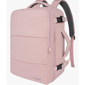 Taygeer Travel Backpack for Women, Carry On Backpack with USB Charging Port & Shoe Pouch, TSA 15.6inch Laptop Mochila Flight Approved, Nurse Bag Casual Daypack for Weekender Business Hiking, Pink