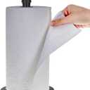 Paper Towel Holder Countertop, Standing Paper Towel Roll Holder for Kitchen Bathroom, with Weighted Base for One-Handed Operation (Black)