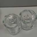 Reallnaive 2 Set Glass Salt Cellar with Lid and Spoon Container for Kosher, Sea, Himalayan Salt, Candy, Pepper, Heavyweight Seasoning Jar, Dishwasher Safe, 8.7oz (White)