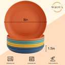 Wrova Wheat Straw Plates - 8 Inch Unbreakable Dinner Plates Set of 8 - Dishwasher & Microwave Safe Plastic Plates Reusable - Lightweight Plate for kitchen,R.V. (Colorful Series)