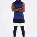 Neleus Men's Workout Tank Tops 3 Pack Sleeveless Running Shirts with Hoodie (Blue, M)