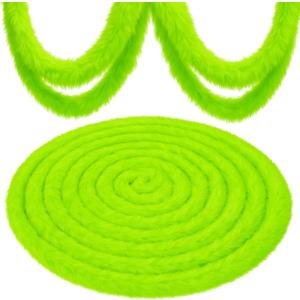 WILLBOND Christmas Faux Fur Ribbon Trim Winter Tree Garland Artificial Furry Stripe Accessory Holiday Faux Fur Fabric Roll Garland for Xmas Party Sewing Costume Trimming(Green,3 Inch X 60 ft)