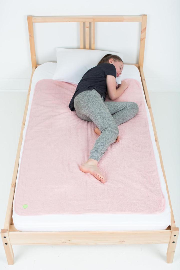 PeapodMats Bedwetting & Incontinence Waterproof Bed Mat - Reusable Underpad. Secure Placement & Breathable. Washable. Enviro Friendly 3x5 (Peach/Pink) Mattress Protector & Pee Pad for Kids & Adults (3x5 ft (Pack of 1))