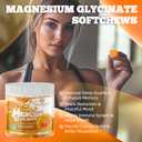 Magnesium Glycinate Soft Chews Supplement,Chewable Sugar Free Potassium Magnesium Chews with Magnesium Glycinate, Vitamin D, B6, and CoQ10 for Calm Support & Sleep for Adults,60 Days Supply-Orange