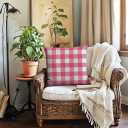 Fall Decorative Throw Pillow Covers,Autumn Pumpkin and Buffalo Check Plaid Design 18x18 Inch Cushion Cases 2Pack Happy Fall Harvest Farmhouse Home Pillowcases for Autumn Thanksgiving (Pink, 18" x 18")