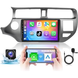 Podofo Car Radio Stereo for Kia Rio 2012 2013 2014 with Wireless Apple Carplay & Android Auto, 9" Touch Screen Bluetooth Audio Receivers FM Auto Radio/EQ/GPS Navigation/Mirror Link/WiFi/Backup Camera
