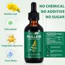 2 Pack Mullein Drops for Lungs, Natural Mullein Herbal Supplements, Mullein Leaf Extract for Lung Cleanse and Respiratory Support, 2.02 fl oz