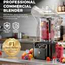 WantJoin Professional Commercial Blender With Shield Quiet Sound Enclosure 2200W Industries Strong and Quiet Professional-Grade Power, Self-Cleaning, Black