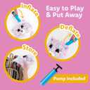 GWUNNIES Plush Bouncy Ball for Kids  9-inch Inflatable Sensory Toddler Toy with Animal Cover & Air Pump  Indoor & Outdoor Play for Ages 3+, Ideal Gift for Boys & Girls, Princess Twinkle Hugpal