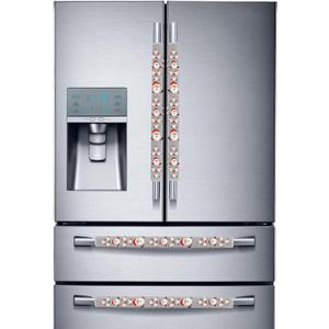 Miaowater 4 PCS Refrigerator Door Handle Covers Kitchen Appliance Decor Handles Anti-Skid Anti-Static Protector Fridge, Dishwasher Oven Keep Off Fingerprints,Food Stains (Christmas Grey)