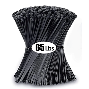 Strong Heavy Duty Zip Ties 14 Inch (600-Pack) -65LB Tensile Strength- Industrial Large Cable Ties for Outdoor Use, Long All-Weather Nylon Ties (Black)