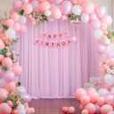 20ft X 10ft Baby Pink Tulle Backdrop Curtain for Parites, Sheer Photo Backdrop Curtains Fabric Drapes for Wedding Baby Shower Birthday Party Bridal Girl Shower Background Decorations