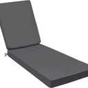 AAAAAcessories Outdoor Chaise Lounge Cushions, Fade-Resistant, Waterproof Patio Furniture Replacement Cushions, 74" x 23" x 3", Dark Gray, 74"x23"x3"-Set of 1