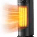 1500W Space Heater, Portable Electric Heater Heat Up 200 Square Feet for Indoor Use Office Garage, Rapid PTC Ceramic Heating with Remote, Digital Thermostat, 24H Timer, Multiple Safety Protection