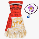 Tropical Island Princess Costume for Women, Hawaiian Adventure Dress with Necklace for Halloween Cosplay, M