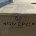 HomePop 24" Traditional Wood and Faux Leather Barstool in Brown