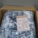 Rugflix 8x10 Area Rugs for Living Room, Washable Large Rug Stain-Resistant Low Pile, Modern Dark Carpet for Dining Room Home Office Kid Room Nursery Bedroom, Navy Blue/Black