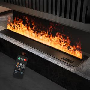 Water Vapor Fireplace Recessed Realistic Atomized Flame, Electric Fireplace with Manual Water Control and Remote Control, with 5ft Power Cord,Size: L31.5 x W7.87x H8.27 in