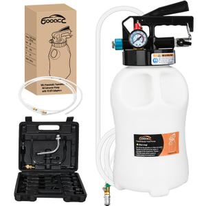 GOOACC Transmission Fluid Pump Kit 10L Automotive Pneumatic Oil Fluid Extractor ATF Refill Dispenser Transfer Pump with 15 ATF Filler Adapters 2.6 Gal 2 Way Vacuum Fluid Evacuator Oil Change Tool Set