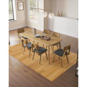 4'×6' Non Slip Vinyl Rug Waterproof 1.8mm Thick,Woodgrain Pattern Vinyl Floor Mat for Dining Table , Kitchen, High Traffic, Low Profile Area Plastic Floor Protector,Wear Resistant PVC Rug Cover Roll