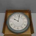 Presentime & Co. 12.6" Illuminated Farmhouse Wall Clock, Silent Battery Operated Night Light Wall Clock with Smart LED Sensor for Living Room, Bathroom, Kitchen, Home Office, Sage Green