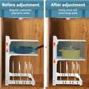 Multi-functional Pots and Pans Organizer for Small Cabinet,3 Tiers 16.5" Height Adjustable Under Sink Organizer Rack to organize pots and pans and lids at the same time.White