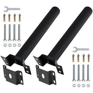 Light Pole Mount, Solar Lighting Mounting Bracket Extension Pole Kit, Wall Mounted Arm for Street Light, Barn Lamp, Post Tree （1 Pack Black）