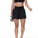 Flowy Athletic Shorts for Women Workout Running Gym Yoga Sport Short Pants Sweat Tennis Skirt Skort High Waisted with Pockets Biker Spandex Cute Comfy Lounge Trendy Clothes Casual Summer Black L